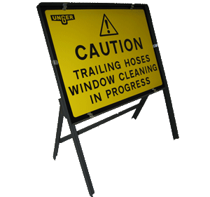 Metal Window Cleaners Trailing Hose Safety Sign